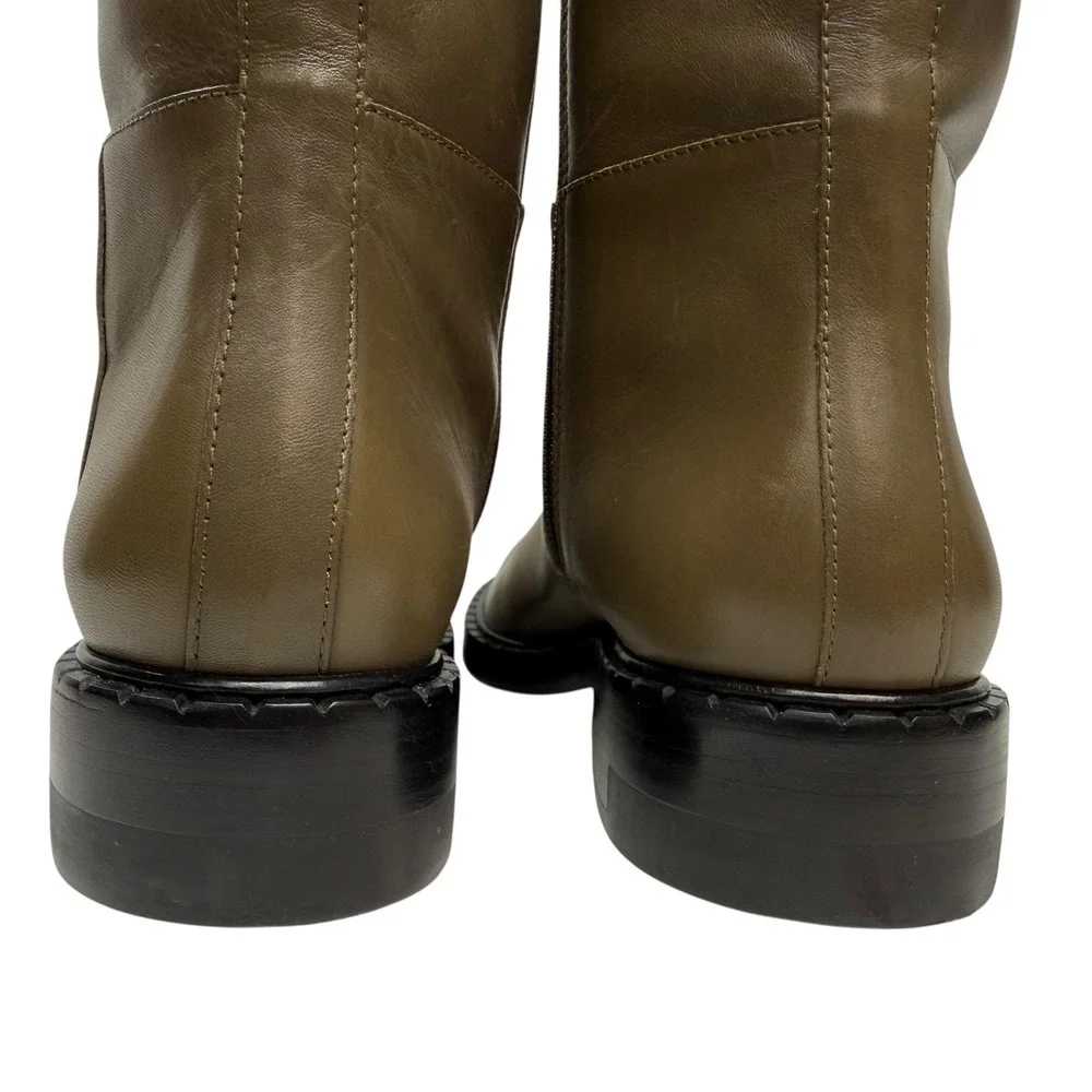 Reformation Nancy Tall‎ Knee Riding Boot NEW Women's 9 Olive Green Calf Leather